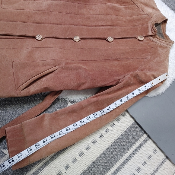 Vintage Lanvin suede leather belted jacket size M - Picture 12 of 16